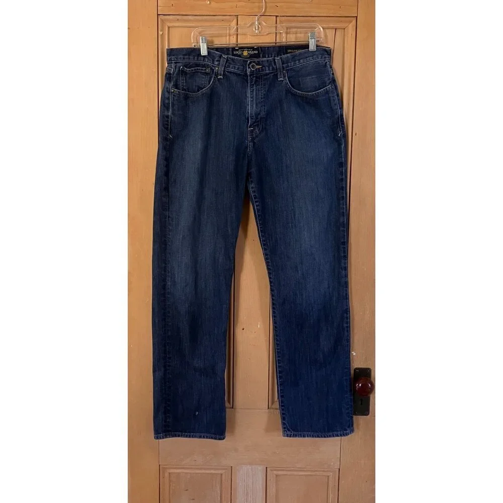 Lucky Brand 329 Mens Vintage 2013 Classic Straight Jeans Size 34x31 Blue AN EXC - Picture 2 of 13